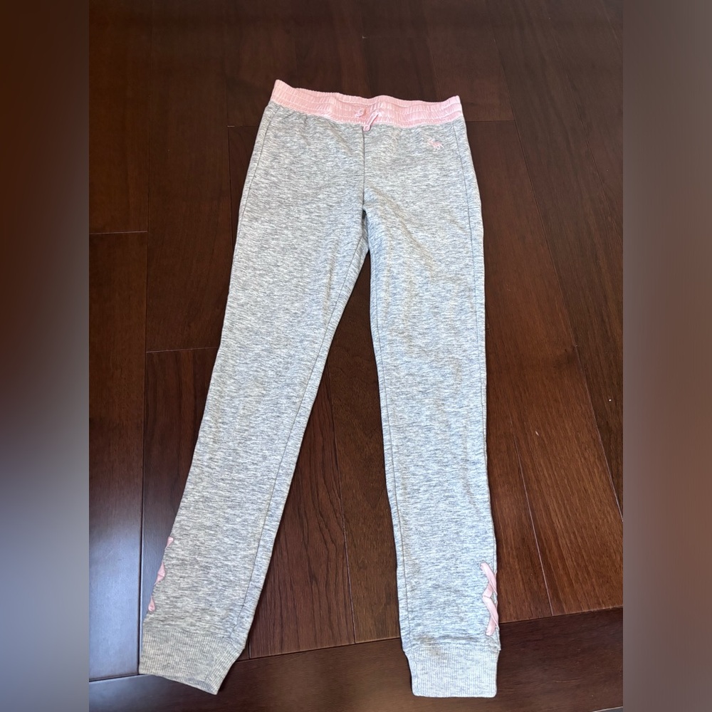 Abercrombie Kids Gray and Pink Leggings Soft Stretchy Knit
